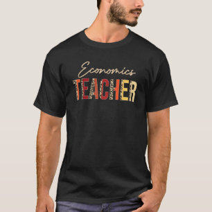 Wirtschaftslehrer Leopard Herbst Herbst  Erntedank T-Shirt