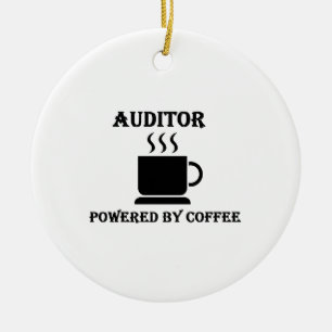 "Wirtschaftsprüfer" angetrieben durch Kaffee Keramik Ornament