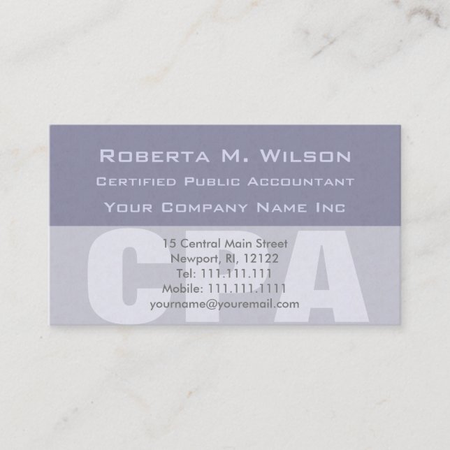 Wirtschaftsprüfer CPA elegant Visitenkarte (Vorderseite)