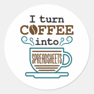 Wirtschaftsprüfer CPA I wandeln Kaffee in Tabellen Runder Aufkleber