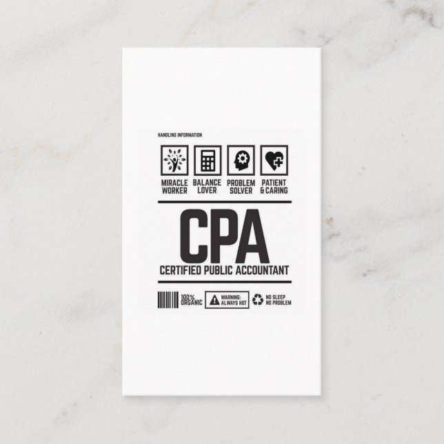 Wirtschaftsprüfer (CPA) Visitenkarte (Vorderseite)