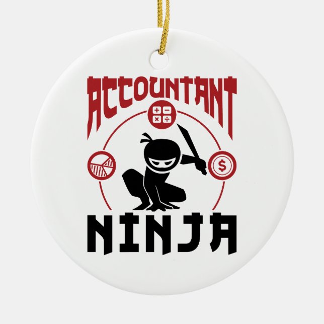 Wirtschaftsprüfer Ninja RechnungsführungsCPA Keramik Ornament (Vorne)