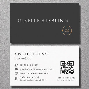 Wirtschaftsprüfer QR Code Luxury Black Elegant Visitenkarte