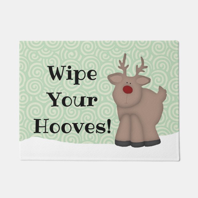 Wischen Sie Ihre Hooves Rentier Doormat Fußmatte (Vorderseite)