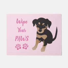 Wischen Sie Ihre Pfoten Niedliche Puppy Pink Fußmatte