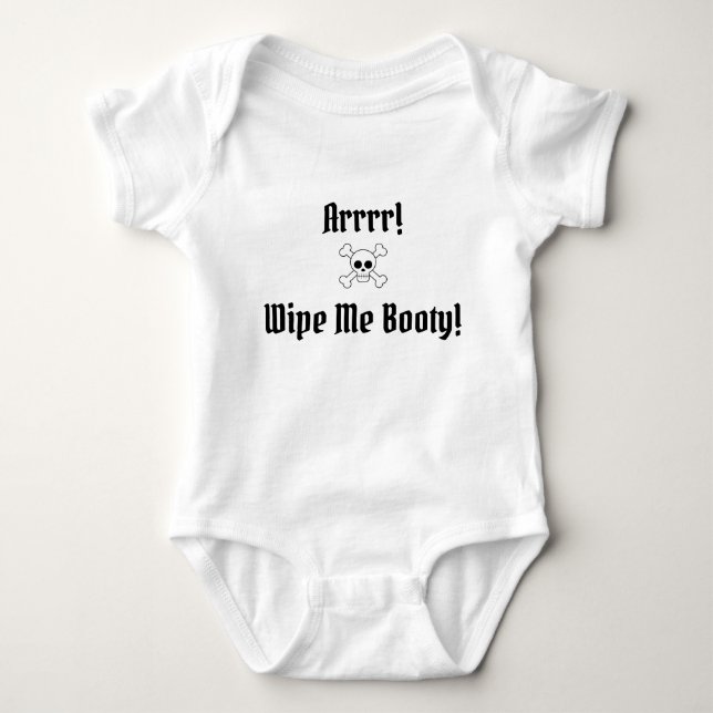 Wischen Sie mich Hintern ab! Baby-Pirat Baby Strampler (Vorderseite)