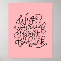 Wischen Sie sich vor nach hinten Funny Bathroster 