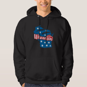 Wisconsin 4. Juli USA-Flagge Unabhängigkeitstag Hoodie