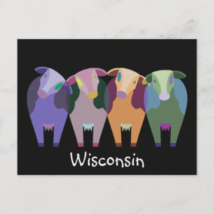 Wisconsin Abstrakte Kühe Postkarte