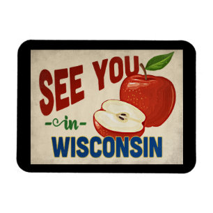 Wisconsin Apfel - Vintage Reise Magnet