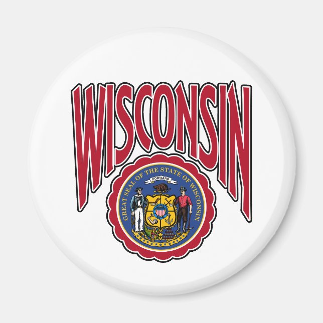 Wisconsin Arc und Siegel Magnet (Vorne)
