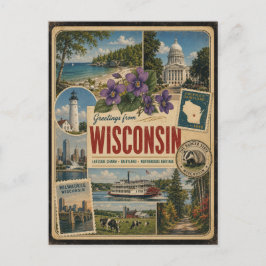 Wisconsin Authentische Vintage-Postkarte Postkarte