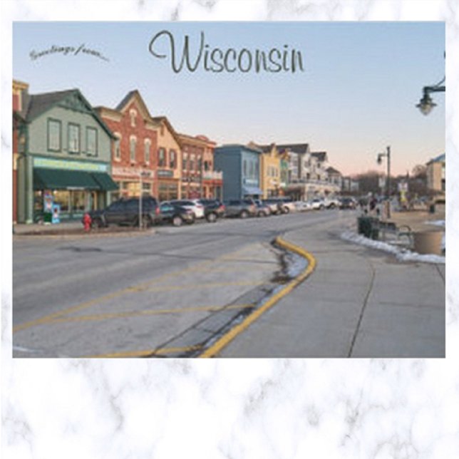 Wisconsin Avenue Village Pewaukee Wisconsin Postkarte (Von Creator hochgeladen)