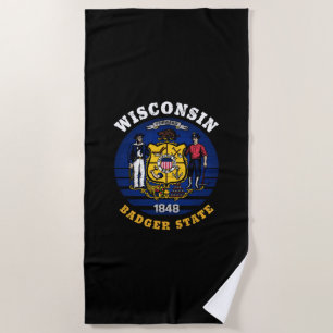 WISCONSIN BADGER STAAT FLAG STRANDTUCH