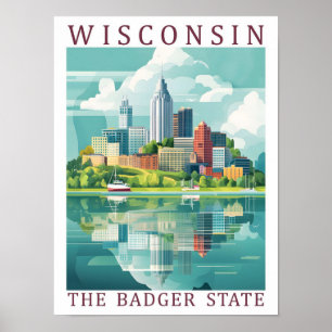 Wisconsin, Badger Staat USA Travel Place Poster