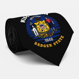 WISCONSIN BADGER STATE FLAG KRAWATTE