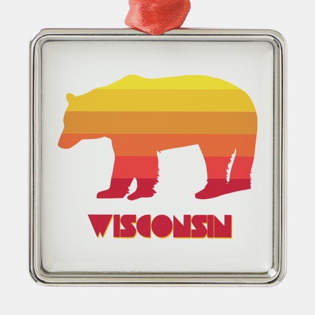 Wisconsin Bear Ornament Aus Metall (Vorne)