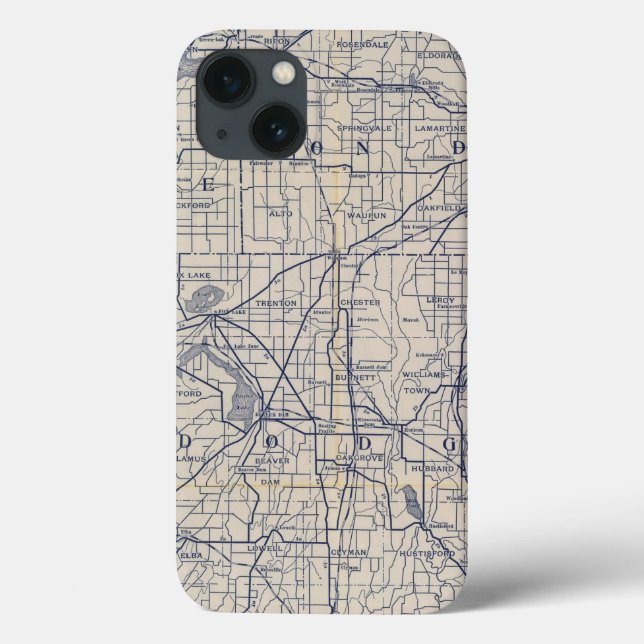 Wisconsin Bicycle Road Map 4 Case-Mate iPhone Hülle (Rückseite)