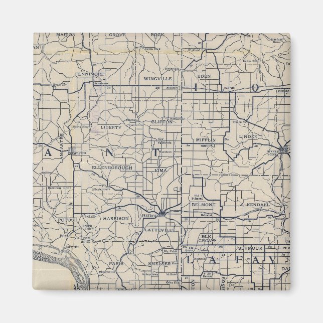 Wisconsin Bicycle Road Map 8 Magnet (Vorne)