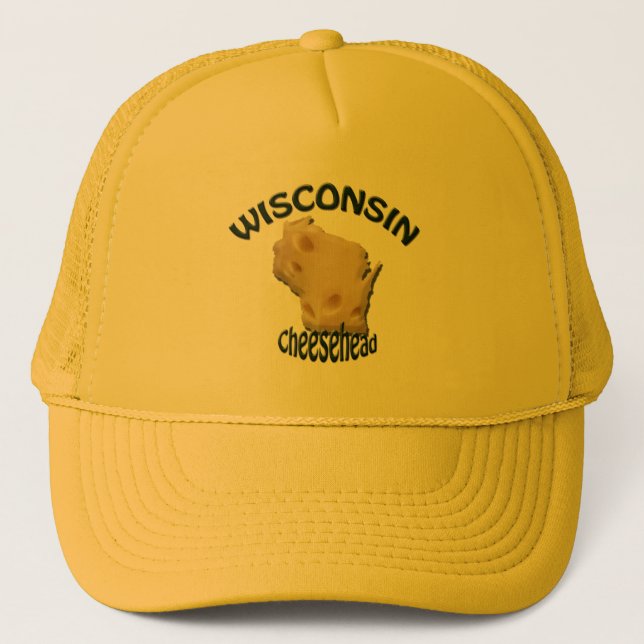 Wisconsin Cheesehead Cheese Hat Truckerkappe (Vorderseite)