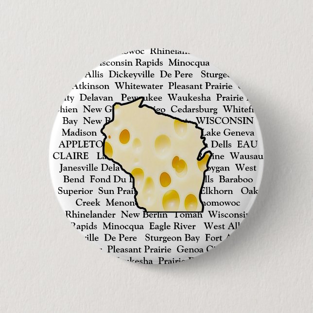 Wisconsin Cities Käseknopf Button (Vorderseite)