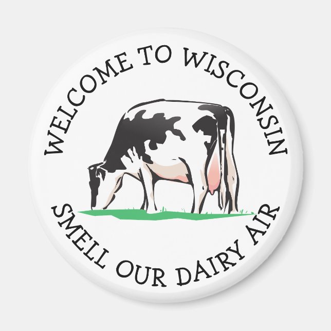 Wisconsin Cow Dairy Bauer Spaß Magnet (Vorne)