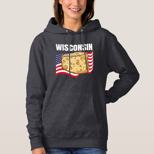 Wisconsin Damen Pullover Dark Hoodie (Vorderseite)