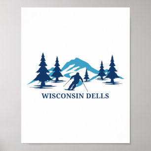 Wisconsin Dells Skigebiet Skifahren Skifahrer Poster
