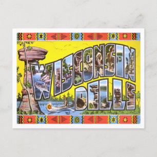 Wisconsin Dells Vintage Big Lettres Carte postale