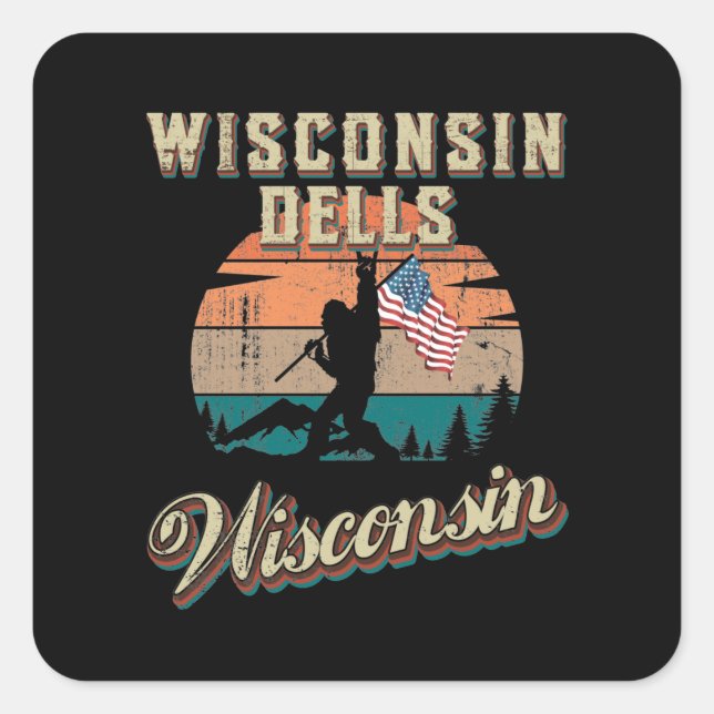 Wisconsin Dells Wisconsin Quadratischer Aufkleber (Vorderseite)