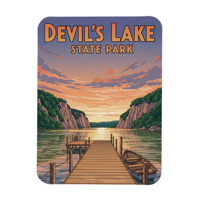 Wisconsin Devil's Lake Staat Park Travel Magnet (Vertikal)