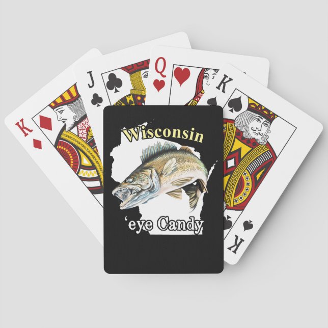 Wisconsin 'Eye Candy Walleye Fischen Karten spiele Spielkarten (Rückseite)