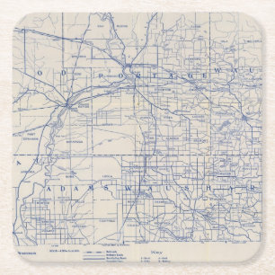 Wisconsin-Fahrrad-Straßenkarte 2 Rechteckiger Pappuntersetzer