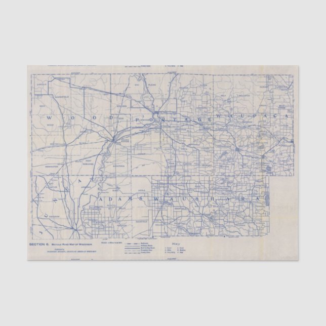 Wisconsin-Fahrrad-Straßenkarte 2 Seidenpapier (Vorderseite)