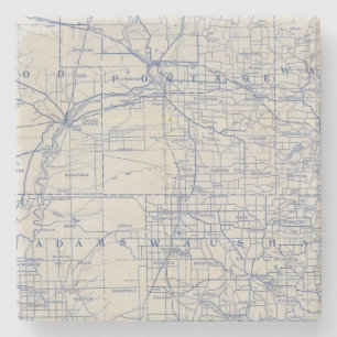 Wisconsin-Fahrrad-Straßenkarte 2 Steinuntersetzer
