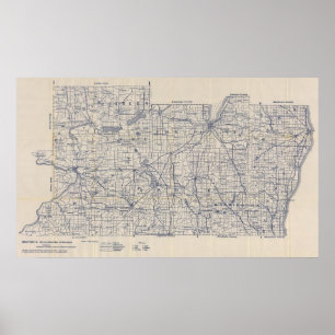 Wisconsin-Fahrrad-Straßenkarte 3 Poster