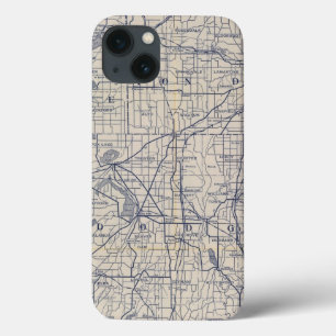 Wisconsin-Fahrrad-Straßenkarte 4 Case-Mate iPhone Hülle