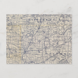 Wisconsin-Fahrrad-Straßenkarte 7 Postkarte