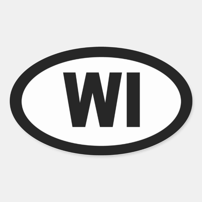 Wisconsin - feuille de 4 autocollants ovale (Devant)