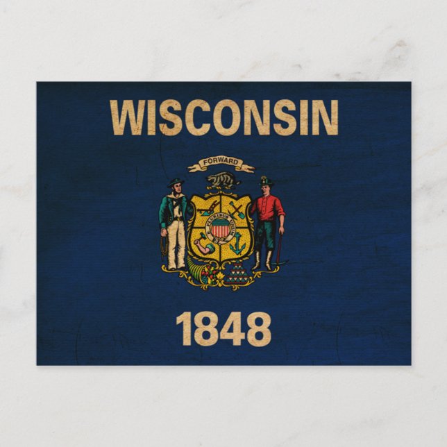 Wisconsin-Flag Postkarte (Vorderseite)