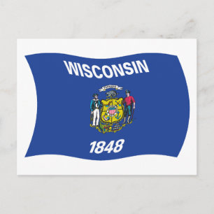 Wisconsin Flag Postkarte