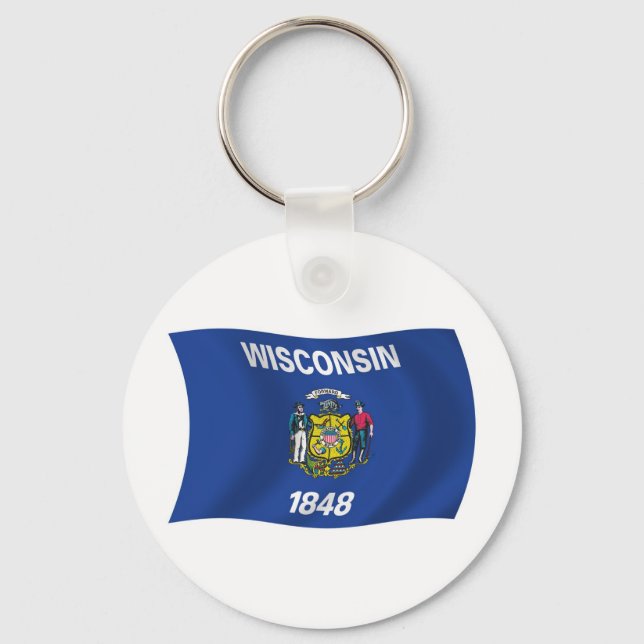 Wisconsin Flag Schlüsselanhänger (Vorderseite)