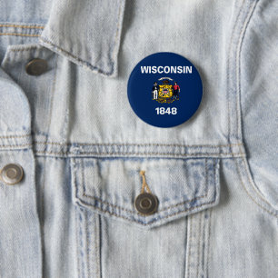Wisconsin-Flagge Button