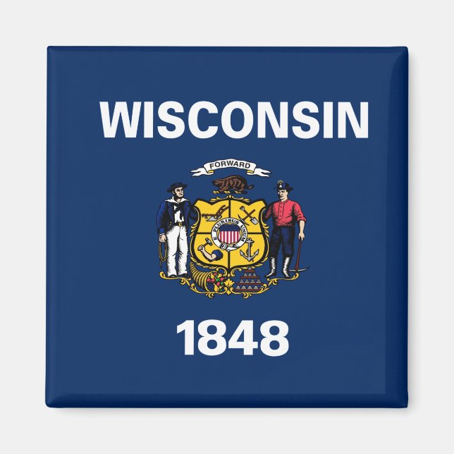 Wisconsin-Flagge Magnet (Vorne)