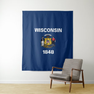 Wisconsin-Flagge Wandteppich