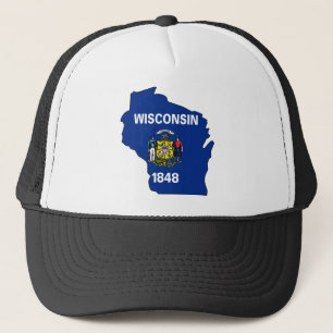 Wisconsin-Flaggen-Karte Truckerkappe