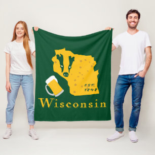 Wisconsin-Fleece-Decke Fleecedecke