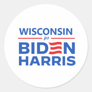 Wisconsin für Biden Harris Runder Aufkleber