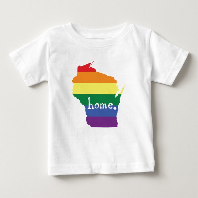 Wisconsin-Gay Pride| Karte der Zuhause Baby T-shirt (Vorderseite)