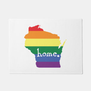 Wisconsin-Gay Pride  Karte der Zuhause Fußmatte